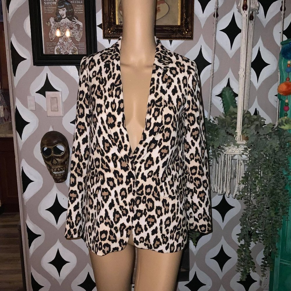 Banana Republic Leopard Soft Blazer Sz